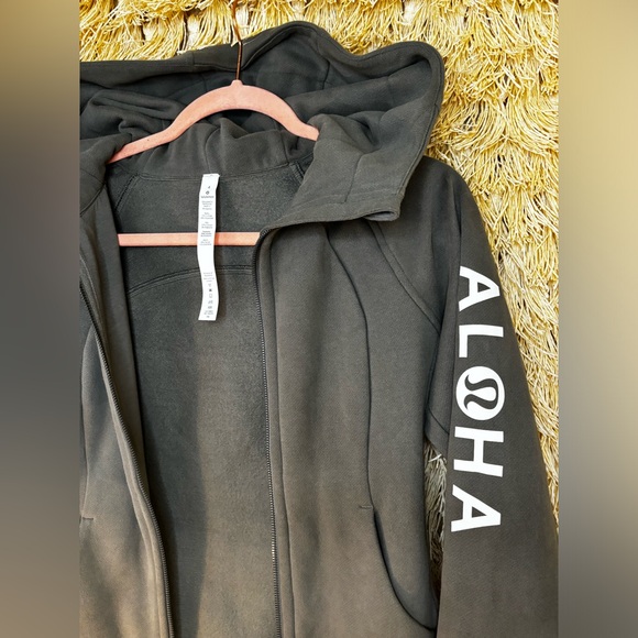 Lululemon RARE🦄Scuba Full Zip Hoodie🦄Grey Sage🦄ALOHA COLLECTION!🦄size 4 - Picture 10 of 15